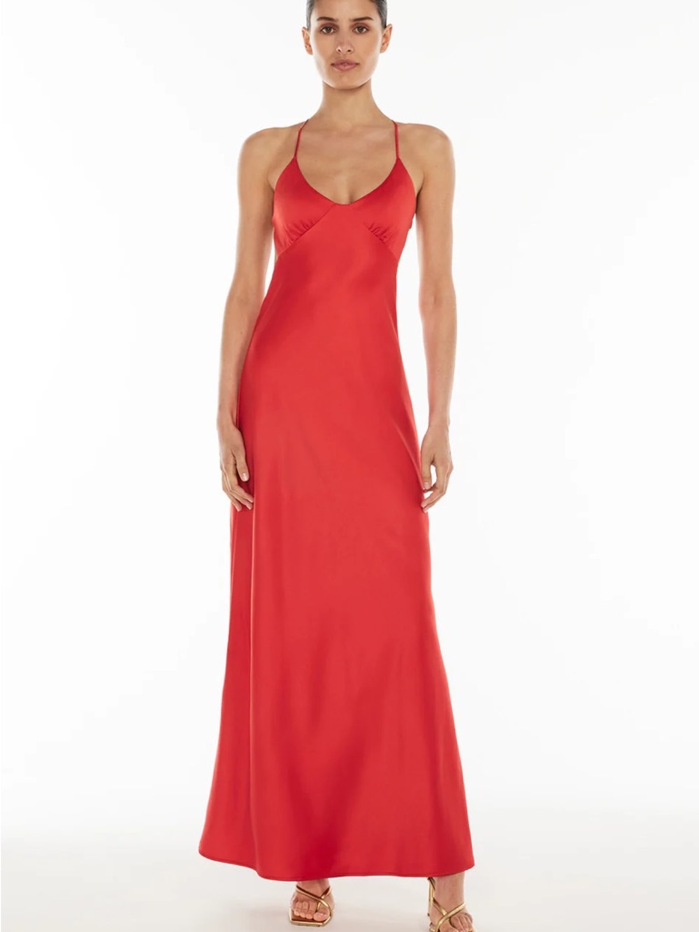 Manning Cartell Saturation Point Red Backless Slip Dress NWT